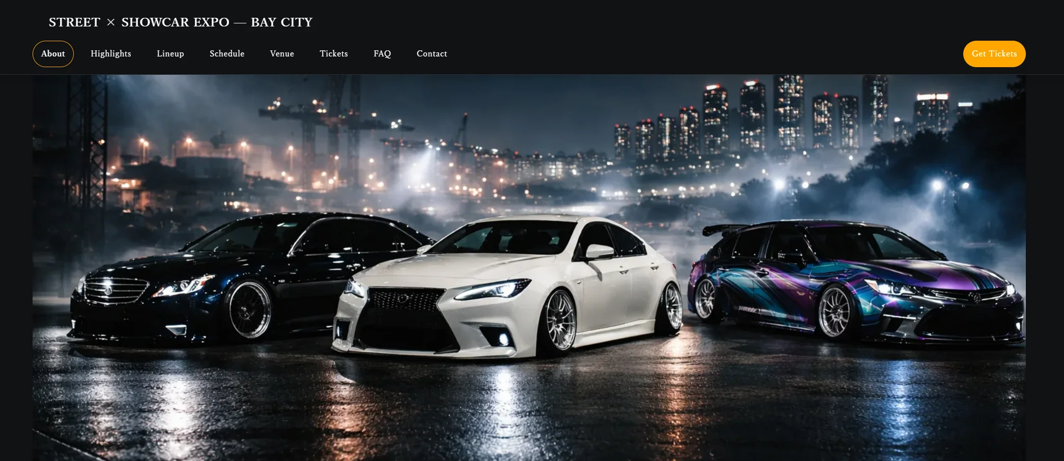 車イベントLPのメインビジュアル