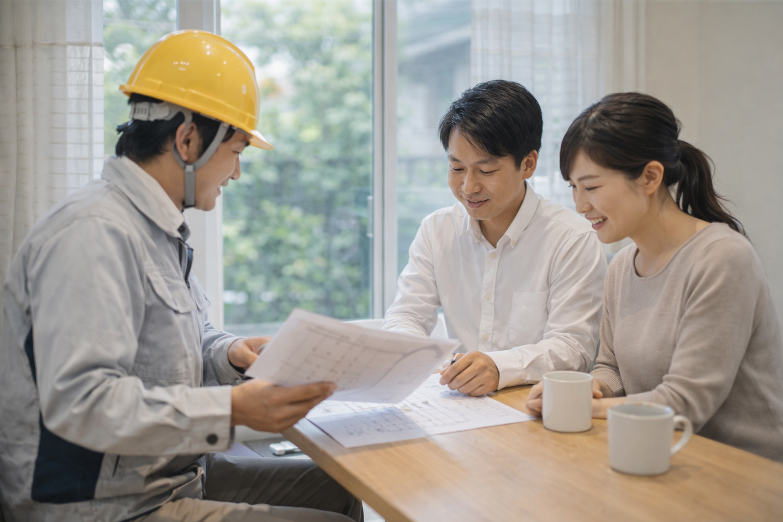 現地確認や打ち合わせの様子