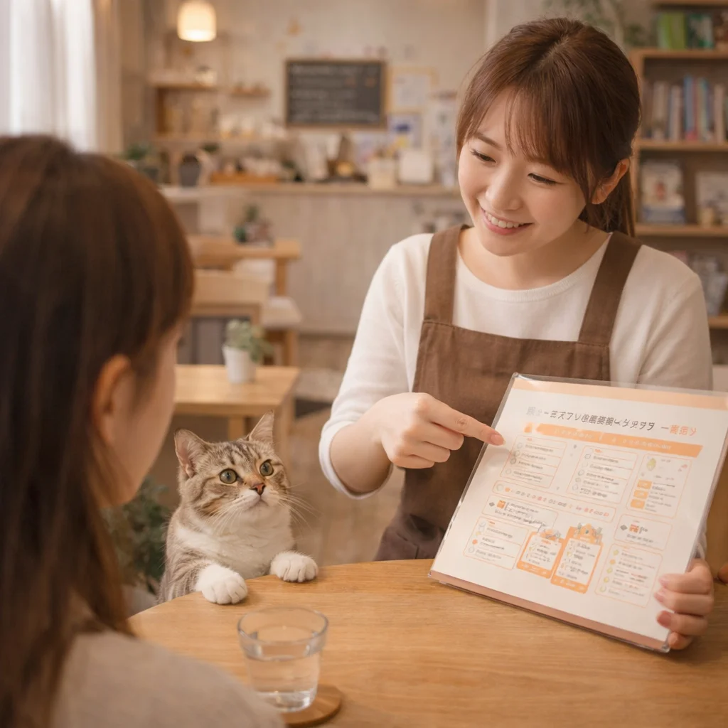 スタッフが案内している様子