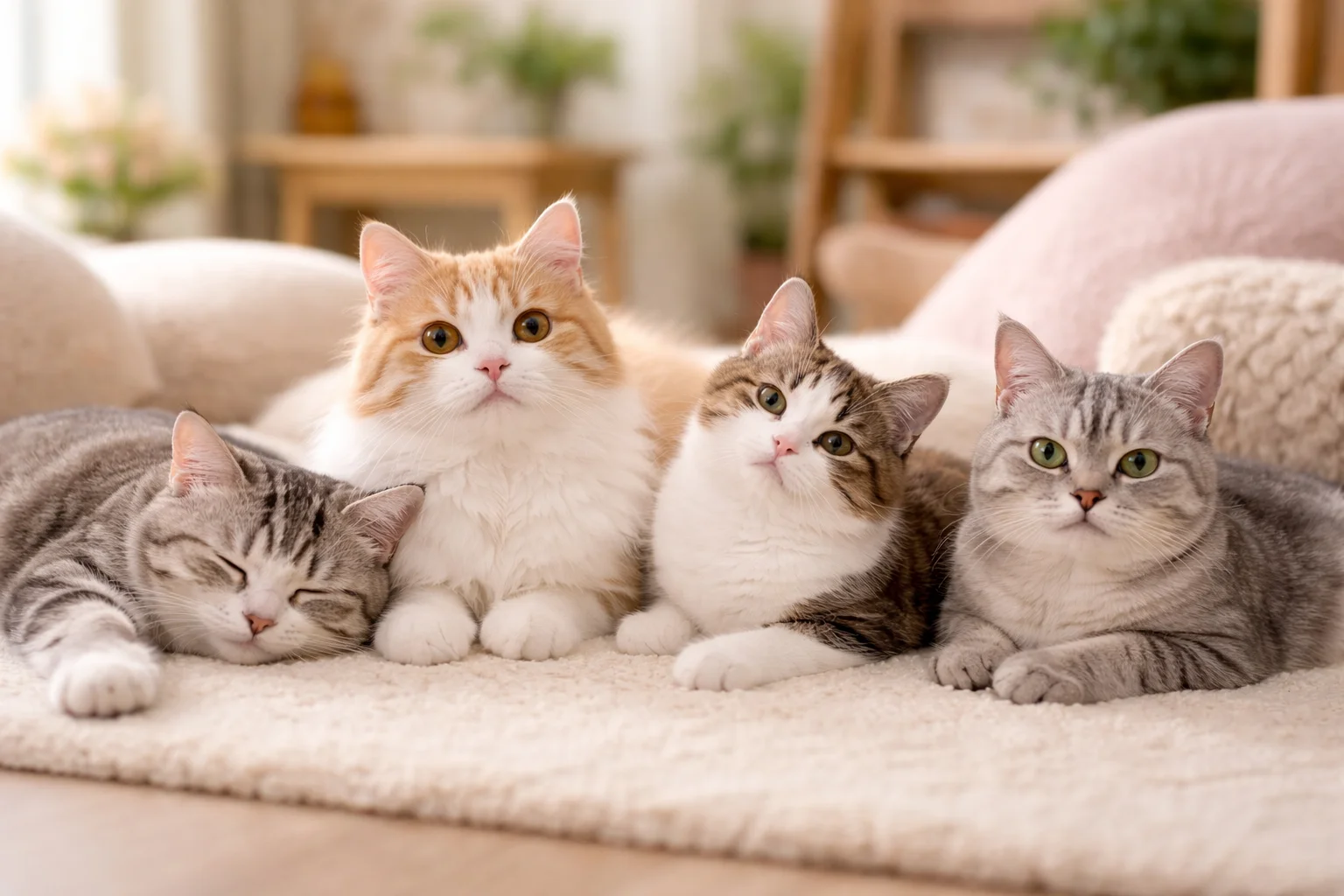 くつろいで過ごす猫たち