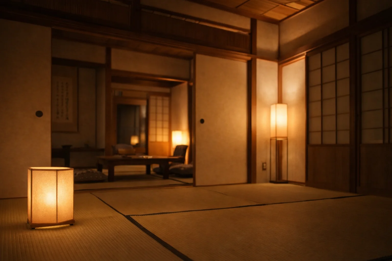 やわらかな灯りがともる館内の風景