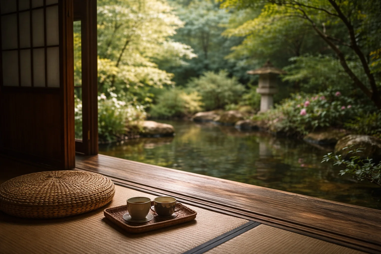 縁側から見える静かな景色